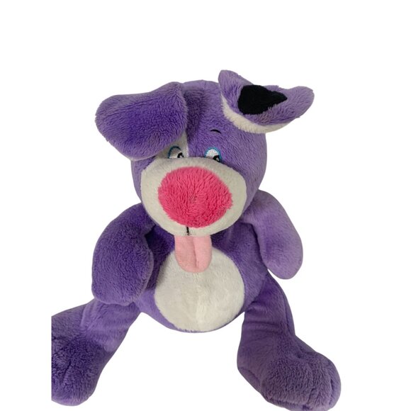 Nuby Plush Purple Dog 10.5 in Tall Stuffed Animal Toy Puppy - Picture 2 of 5